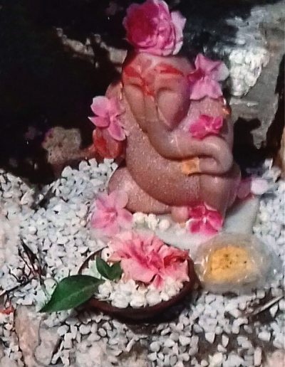 Lord GANESHA in pink marble was inaugurated in 1996 and created by Amit Singh when he was only 16 Years old than also called marble